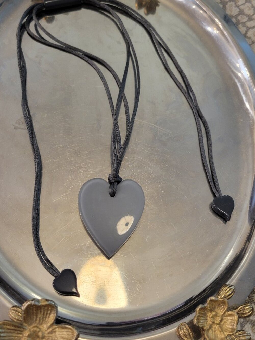 Grey/Heart Adjustable Necklace